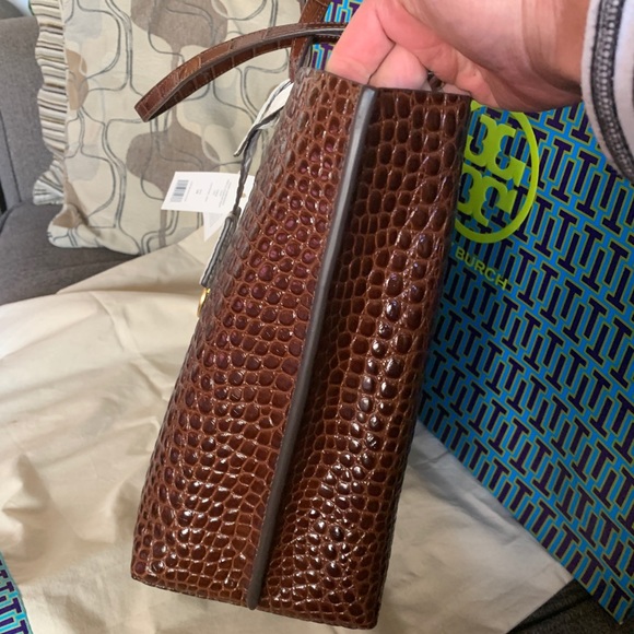 SOLD⛔️Authentic TORY BURCH Embossed leather triple compartment tote - Picture 9 of 15